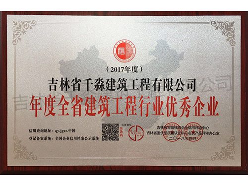 年度全省建筑工程行业优秀企业